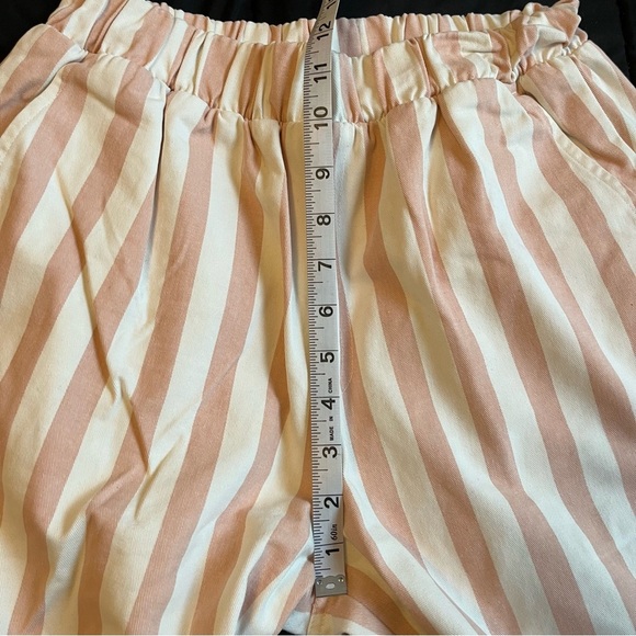 Forever 21 Women's Pink Stripped Straight Leg High Rise Pants Size Medium - Picture 11 of 14